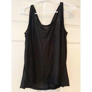 BCBGeneration Black Cross Back Textured Tank Top